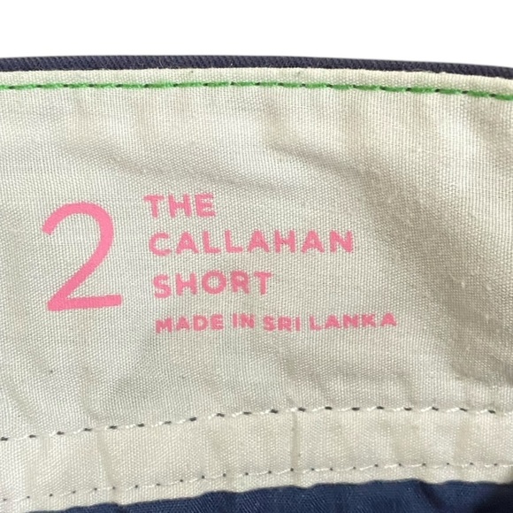 Lilly Pultizer Callahan navy 100% cotton 5 inch inseam short front pockets sz 2 - Picture 5 of 8